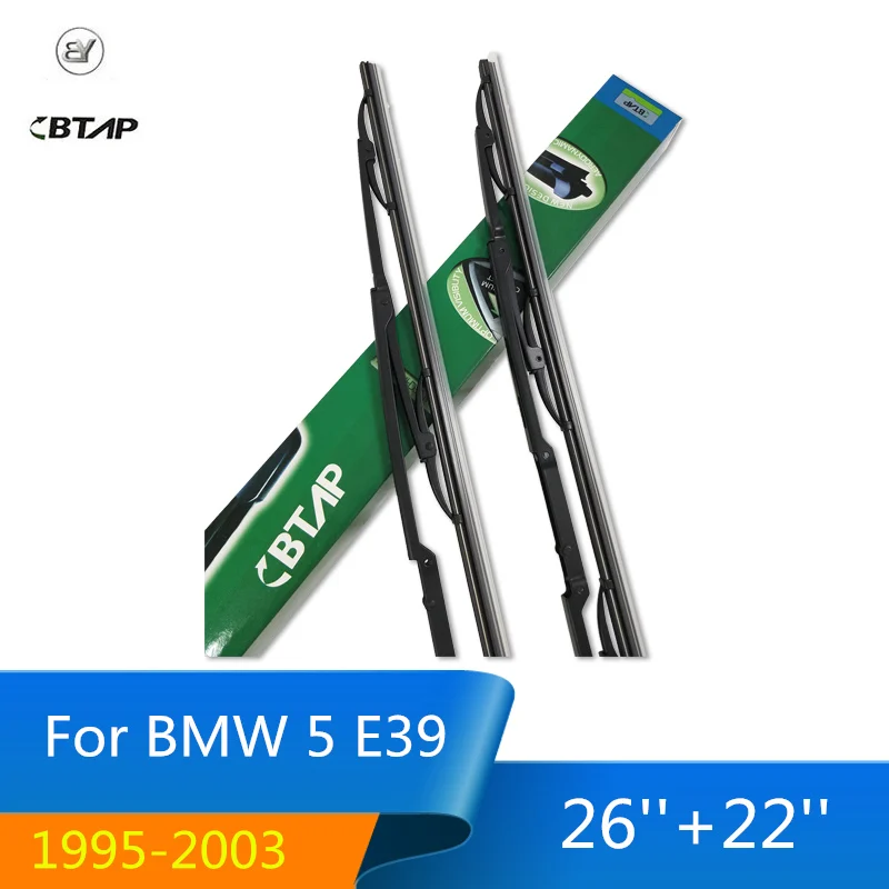 BTAP 26 ''+ 22'' для BMW 5 серии E39 1995-2003 щетки стеклоочистителя Новые комбинированные силиконовые резиновые бескостные стеклоочистители ветрового стекла - Цвет: Front and Rear