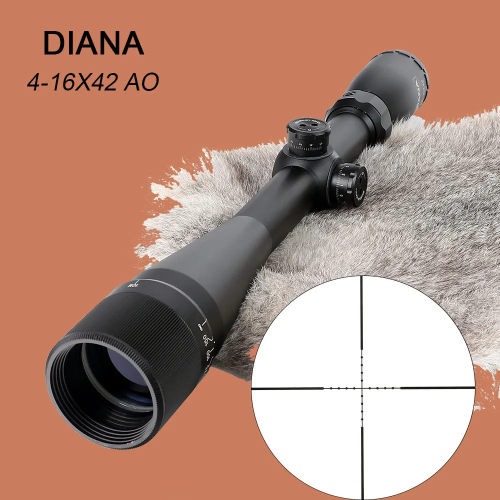 DIANA 4-16X42 AO тактический оптический прицел Mil-dot Сетка прицел Охотничья винтовка прицел с 11 м или 20 мм кольца для страйкбола винтовка