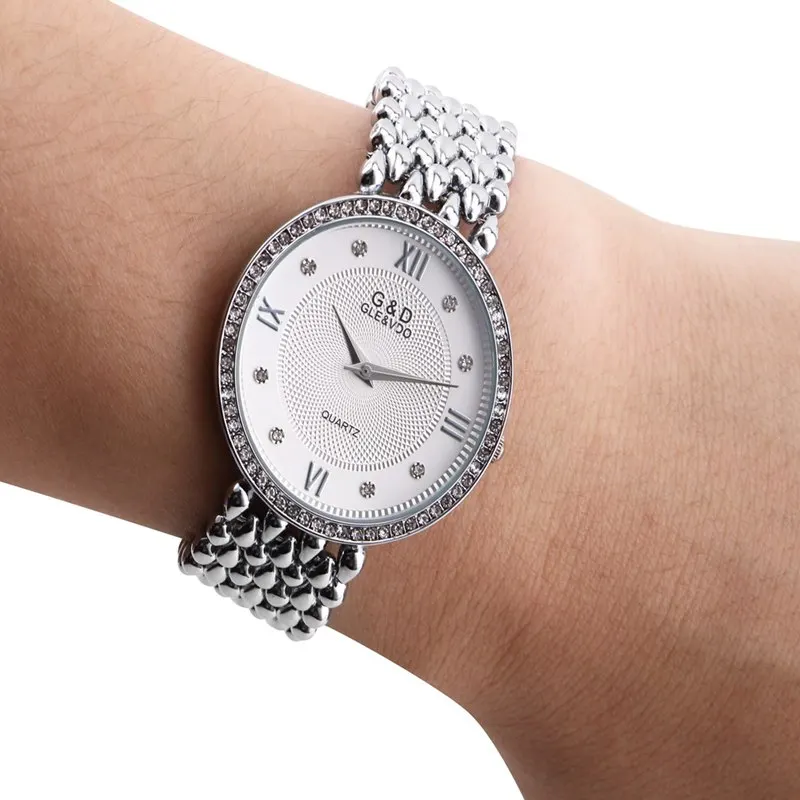 Новинка G& DFashion женские часы-браслет Золотые Кварцевые Подарочные часы наручные часы женские кожаные повседневные наручные часы с браслетом - Цвет: Зеленый