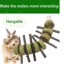 Кролик игрушки-Жвачки для зубов хомяк органические яблоки деревянные палочки для кроликов морских свинок маленькие животные жевательные питомцы игрушечные закуски
