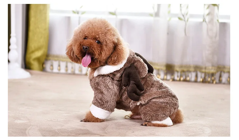 Мягкая флисовая одежда для собак, щенков, Рождественский костюм северного оленя, милая одежда для кошек, толстовка с капюшоном, одежда для щенков, одежда для косплея