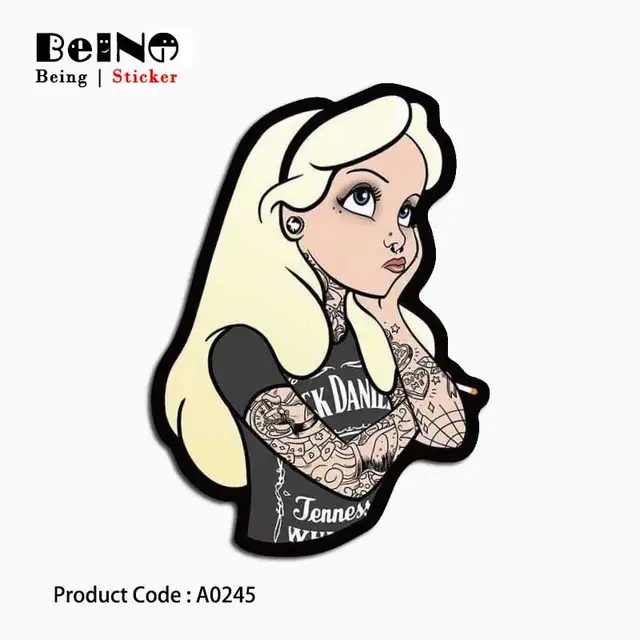 cartoon anime girl sticker long hair cute waterproof