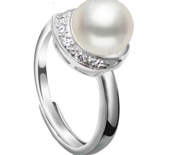 

4 color Real Freshwater Pearl Ring FREE SIZE ADJUSTABLE Finger Ring Hot Cheap Sale Fashion Sterling Silver Jewelry