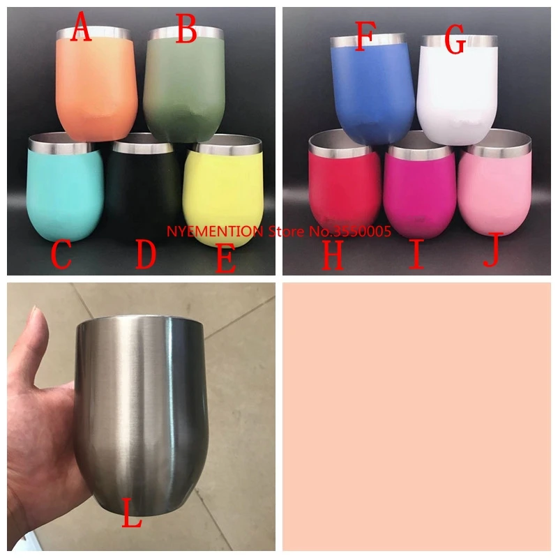 

50pcs/lot 2018 Hot Sale 9oz Wine Tumbler Cups Stainess Steel Egg Cup Vacuum Thermos Cup Coffee Travel Beer Mug Drop Shipping