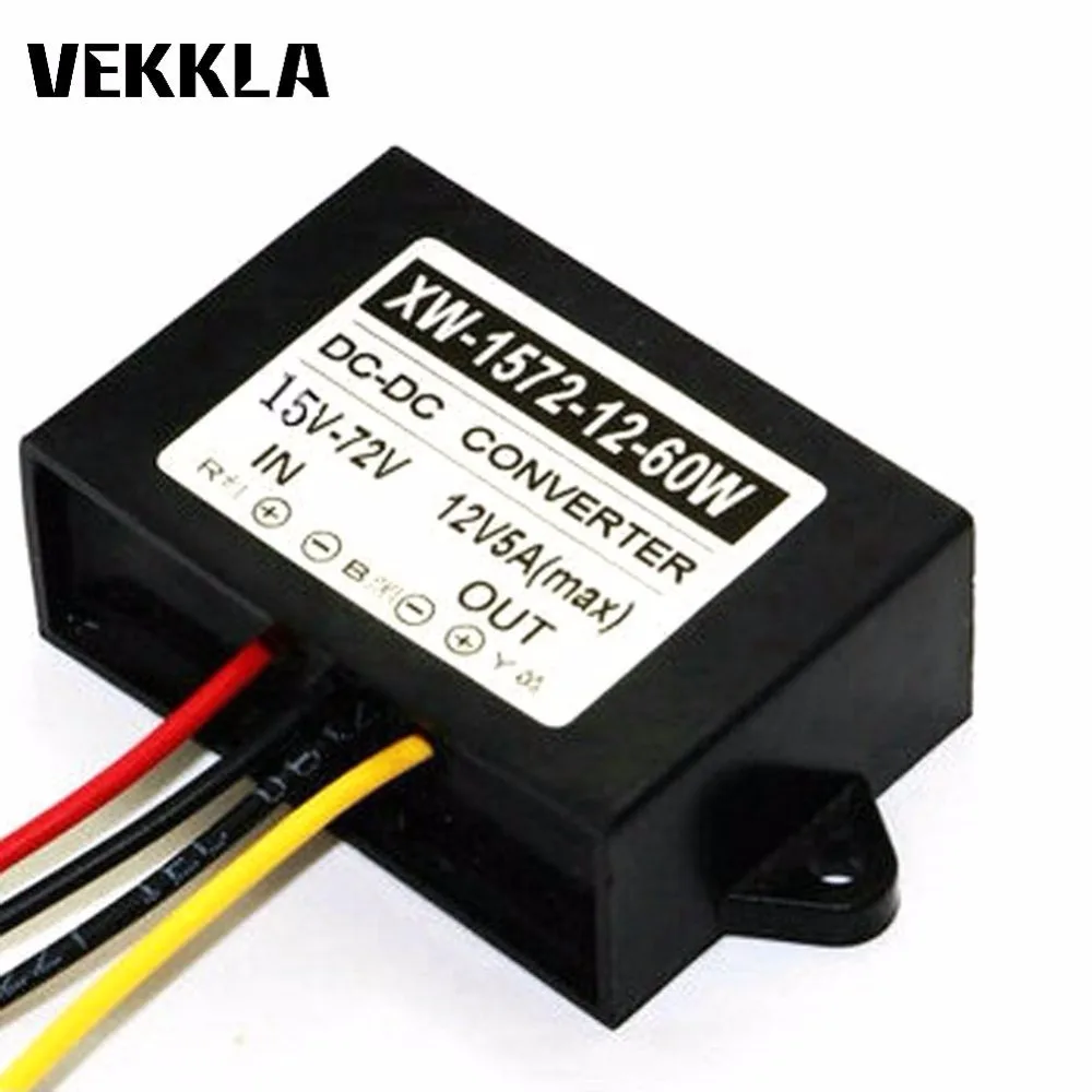 Новый водонепроницаемый понижающий преобразователь питания IP67 DC15-72V в 12 пост.