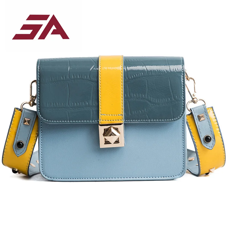 

SA 2018 FASHION WOMEN RIVET MESSENGER BAG QUALITY LEATHER WOMEN FLAP BAG CHAIN STRAP FEMALE SHOULDER BAG LAY CROSSBODY