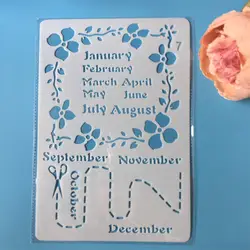 26 см календарный месяц цветок DIY Craft наслоения Трафареты живопись штампованная для скрапбукинга тиснильный альбом Бумага шаблон