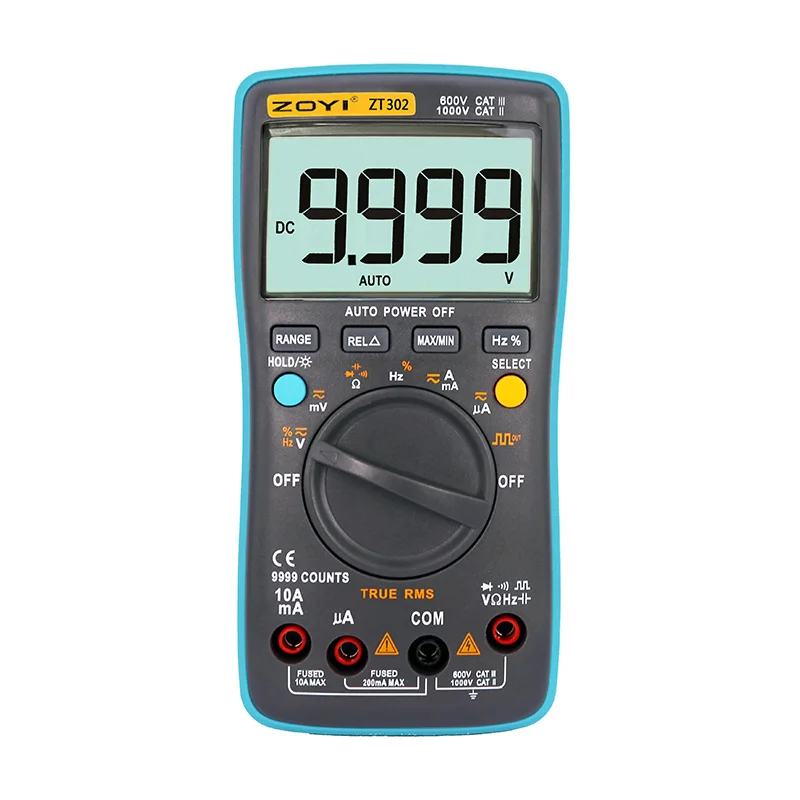 

ZOYI ZT302 Measurement 9999 Counts Multimeter Automatic Range True RMS Digital Electrical Tester