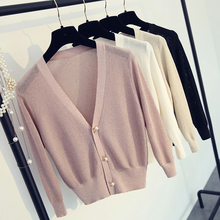 2020 Spring Summer Knitwear Cardigan Jacket Women V Collar Thin Sweater Knitted Sunscreen Girl Lady Holiday Beach Tops Coat 2020 Spring Summer Knitwear Cardigan Jacket Women V Collar Thin Sweater Knitted Sunscreen Girl Lady Holiday Beach Tops Coat