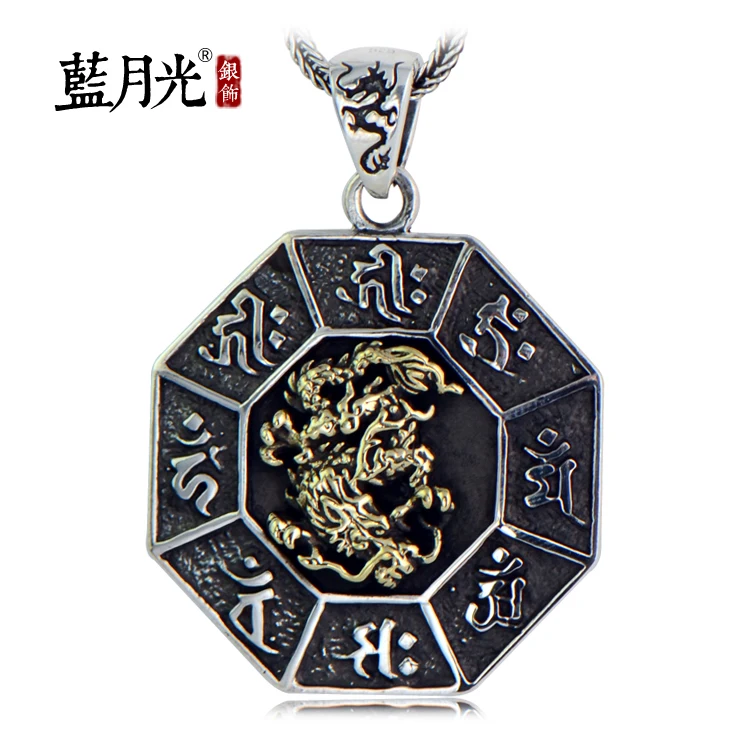 

Collage s925 silver jewelry thai silver lotus pendant male pendant amucks