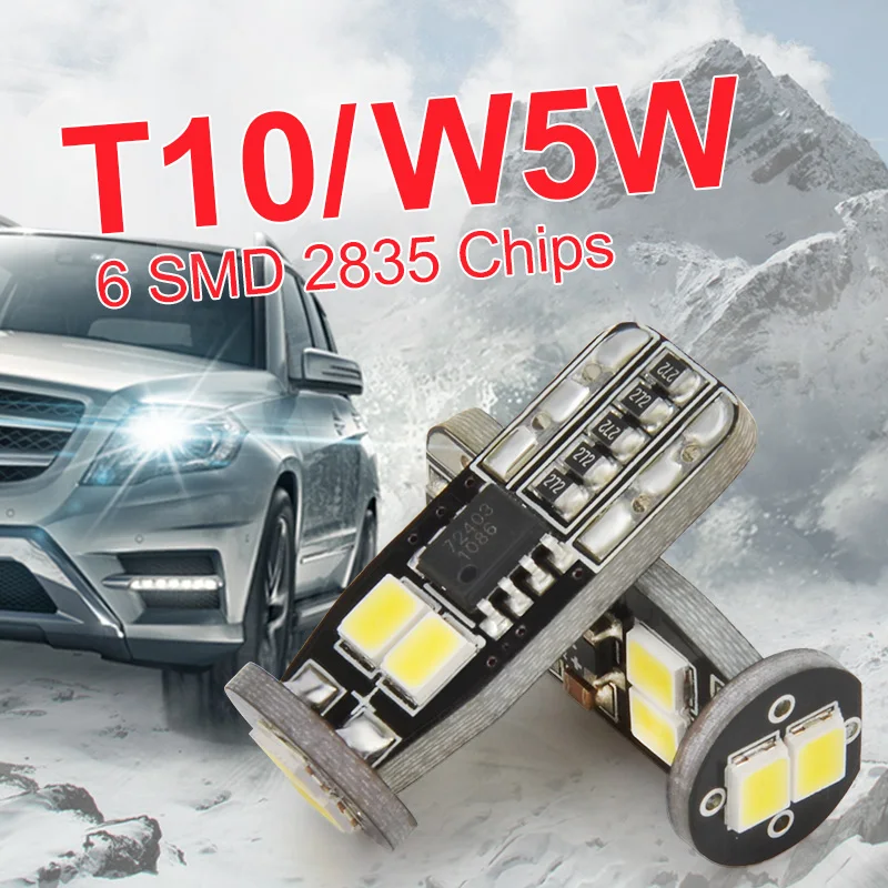 NAO 2x W5W canbus led t10 лампа без ошибок w5w 12 В Автомобильный светодиодный светильник t10 led авто Янтарный 2835 чипов Белый супер яркий 194 автомобилей