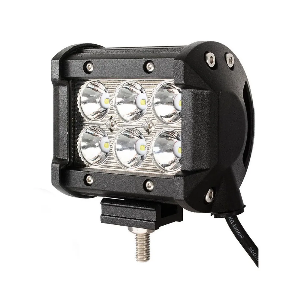 4" 18W Work Light Bar Spot/Flood LED Pods 12V Off Road Tractor 4WD Driving Lamp 