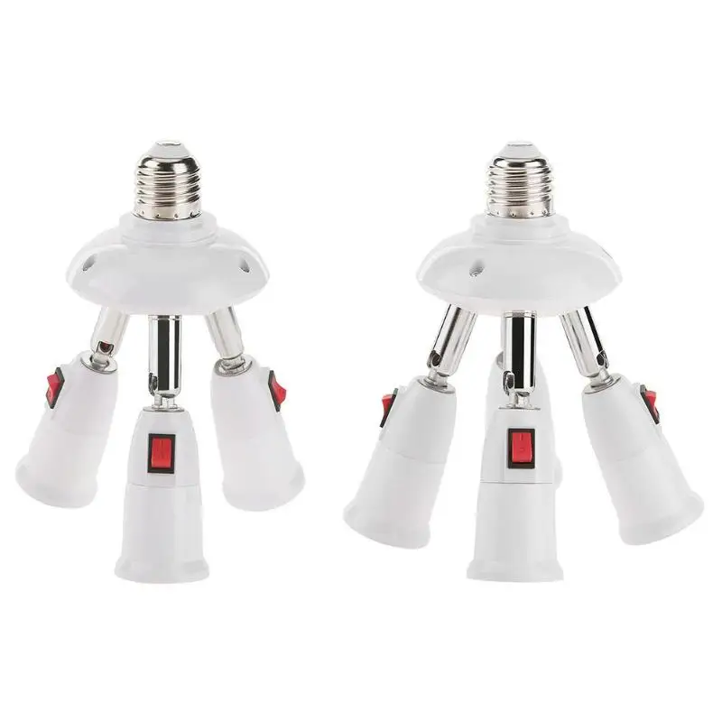 

E27 Splitter 3/4 Heads Lamp Base Adjustable LED Light Holder Adapter Socket