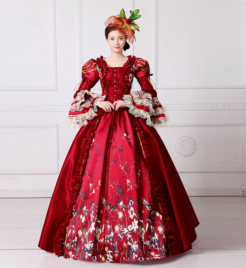 Брендовое Новое красное кружевное платье с принтом Marie Антуанетты Southern Belle