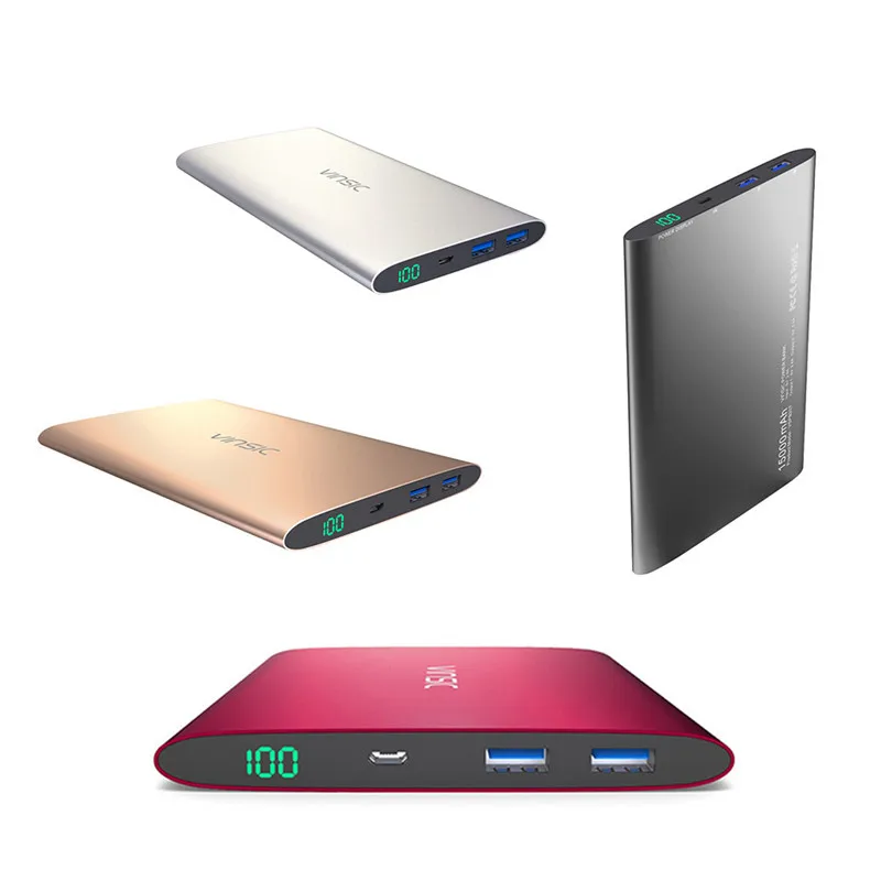 

Vinsic Vspb207 15000mAh Alloy Shell Super-large Power Bank For iPhone X 8 8 Plus Universal Mobile Phone &Tablet External Battery