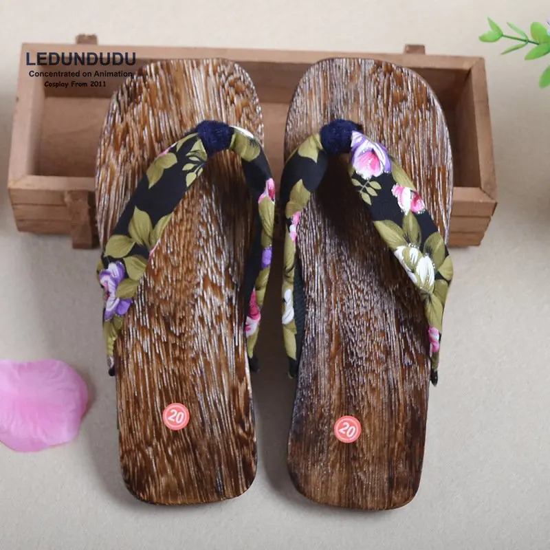 Fashion Japan Style Anime Cosplay Shoes Summer Flip Flops Warrior Clogs Kid Children Geta Sandals for Halloween Party (4)