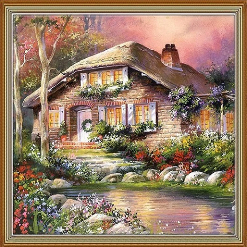 2015 New 100% Full Area Highlight Diamond Needlework Diy Diamond Painting Kit  Diamond Cross Stitch Plants Embroidery 25x25cm zx