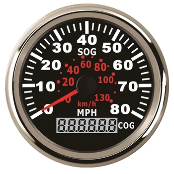 

85mm Motorcycle GPS Speedometer 80MPH 130km/h Digital Speedo Gauge meter Odometer Fit Car Truck Boat With Backlight 9-32V