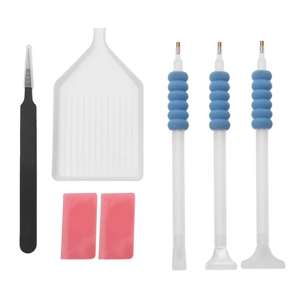 

Embroidery Pen Diamond Painting Tools 5D Painting Diamond Stitch Glue Pen Kit Tweezers/pen/glue/plasticTray Set
