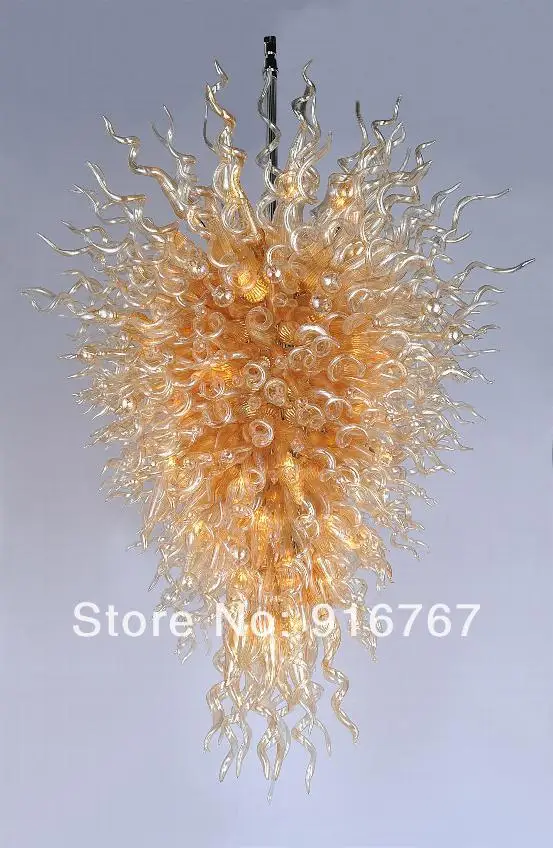 

LR380-Free Shipping Glossy Amber Long Chandelier Contemporary Lamp