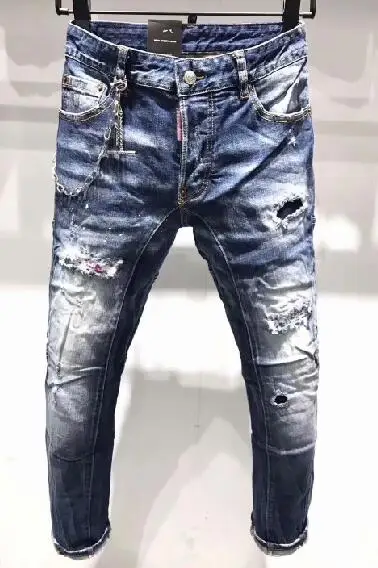 

NEW Men biker Jeans Ripped for Men Skinny DSQ Jeans Pants Men Jeans Zipper Outwear Man Pants A189