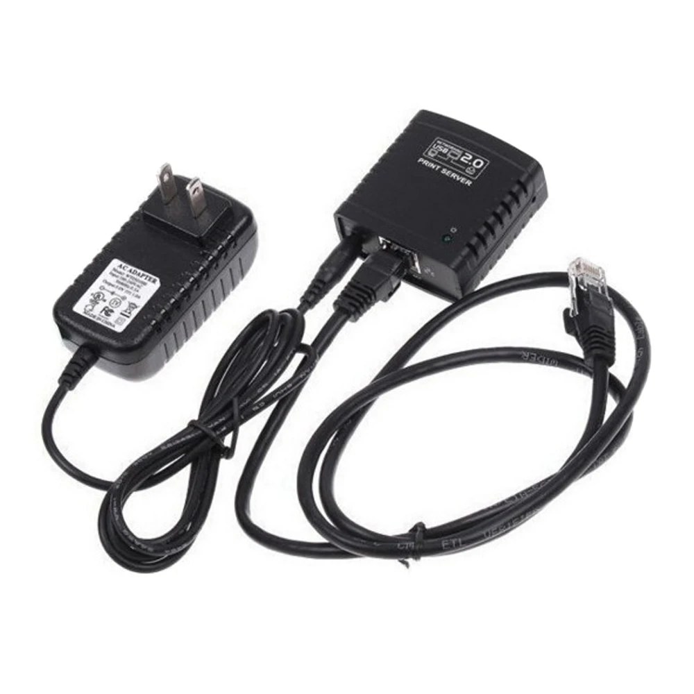 Netwerk USB-printerserver, Multi-User Delen Meerdere Interface Plug en Play Computer Print Server Adapter 100-240V voor Thuis voor (EU-connector 100-240V
