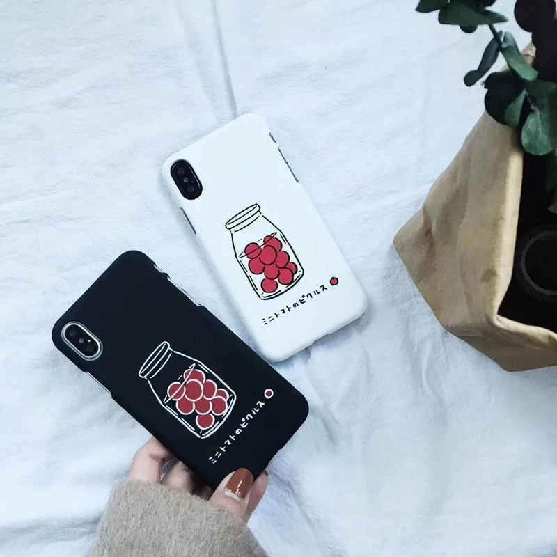 

YISHANGOU Candy Jar Pattern Phone Case For iPhone X 10 8 Plus 6 6S 7 Plus Hard PC Plastic Matte Anti-Skid Back Full Cover Shell