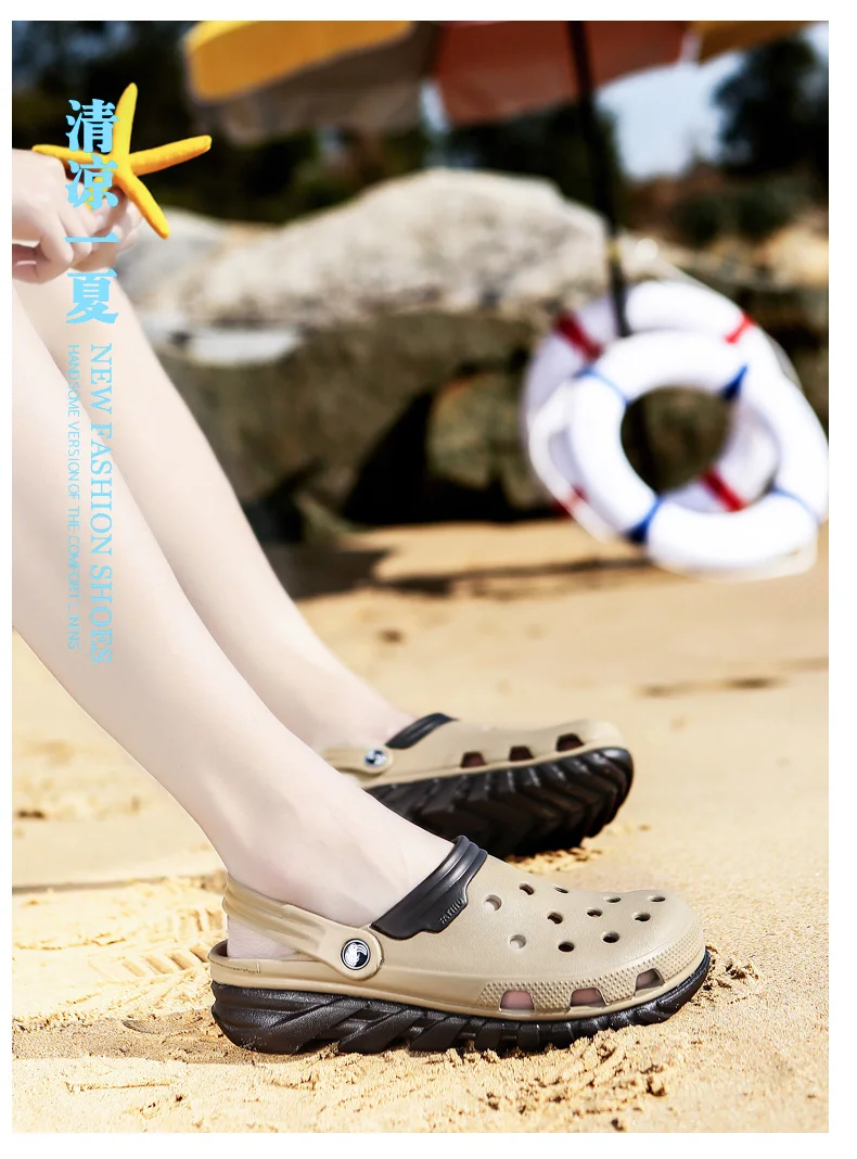 Crocse удобные мужские сандалии для бассейна летняя обувь для пляжного отдыха мужские садовые Сабо без застежки повседневные водные шлепанцы