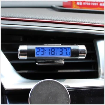 

Multifunctional Digital LCD Display Blue Backlight Car Clock Thermometer Time Temperature Detector Dropshipping