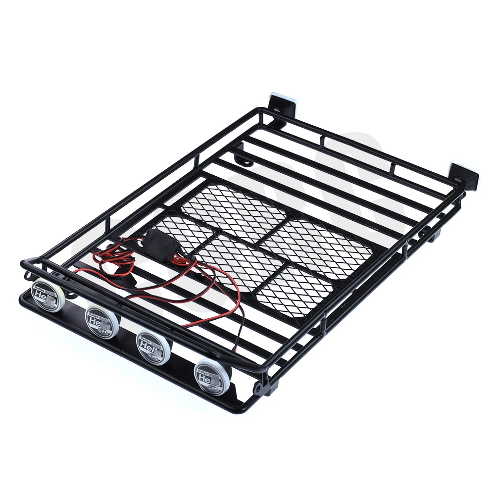 Светодиодная металлическая багажник на крышу для 1/10 RC Crawler Trx4 Bronco Axial Scx10 RC4WD CC01