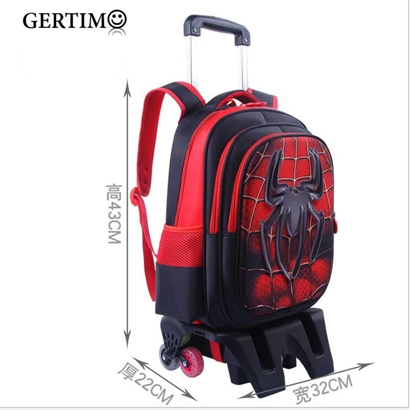 

School Backpack Trolley 6 Wheeles Bag Strong Upstair Waterproof Wheeled Children School Bag with Wheels Girls Kids Luggage
