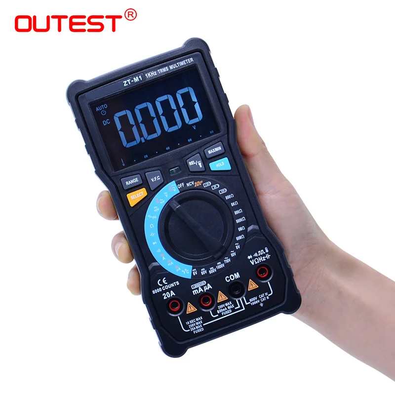 

ZT-M1 Digital multimeter Auto/Manual Range 8000 Counts With VFC Converter True-RMS AC DC Voltage Current Ohm Temperature tester