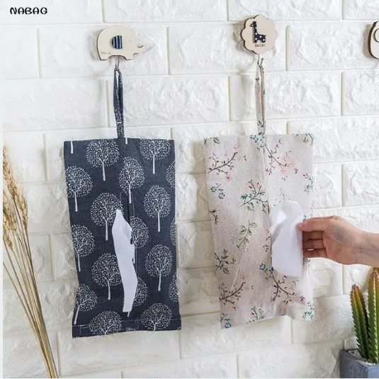 1PC Cotton Linen Tissue Storage Bag Hanging Home Office Car Case Cover Container Towel Napkin Papers Box Table Decoration | Дом и сад