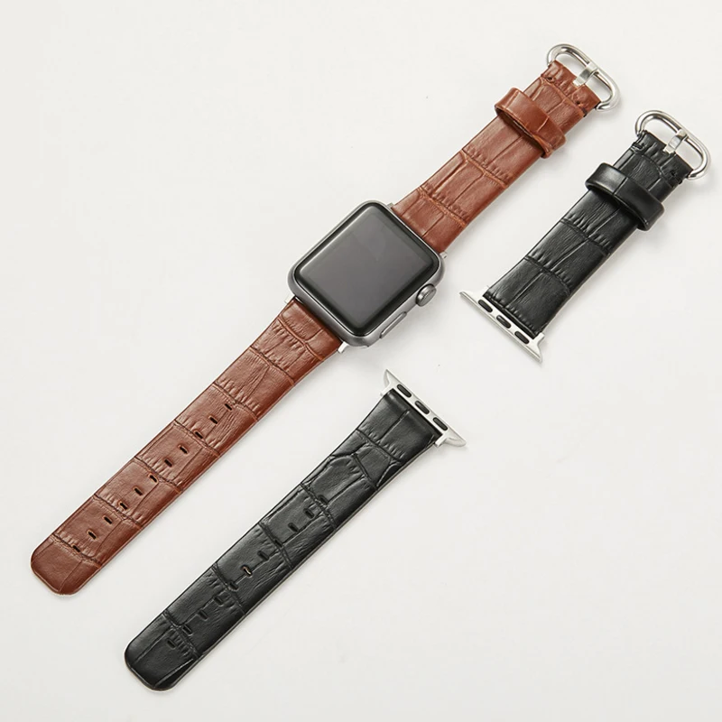 Кожаный ремешок для наручных часов iwatch серии 4/3/2/1 с адаптером селфи стик ремешком