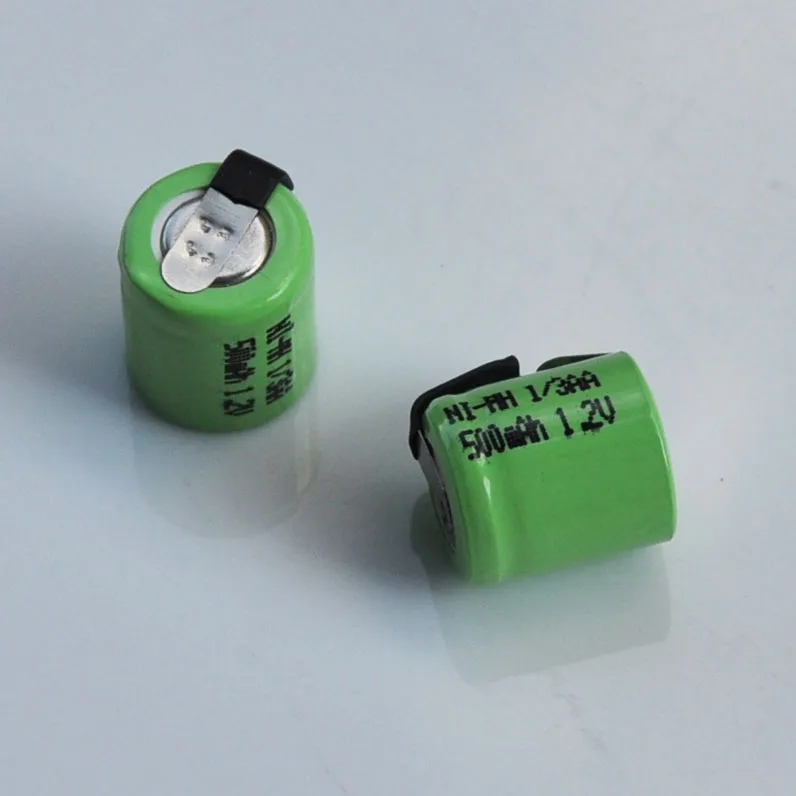 2-10 шт 1,2 V 1/3AA Ni-MH аккумулятор 500mah 1/3 AA nimh элемент с сварочными вкладками для солнечный светильник