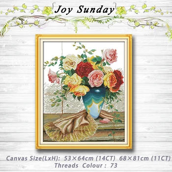 

Beautiful flower Colorful roses decor Patterns Counted Cross Stitch 11CT 14CT Cross Stitch Sets Handmade Embroidery Needlework