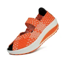 2016 Summer women flat sandals Shoes women Woven shoes Flat Shoes flip flops women multi colors platform sandals brand 665