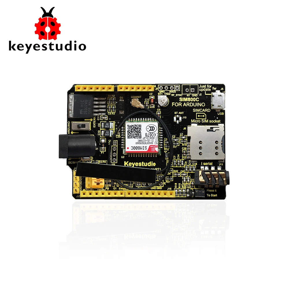 Экран Keyestudio SIM800C GPRS GSM с антенной для Arduino UNO R3 / Mega 2560|Аксессуары демонстрационных