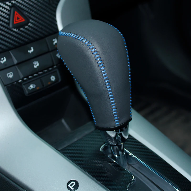 

Top layer leather case on the gear shift lever for Chevrolet Cruze AT gear knob cover accessories gear stick case ppc cpr