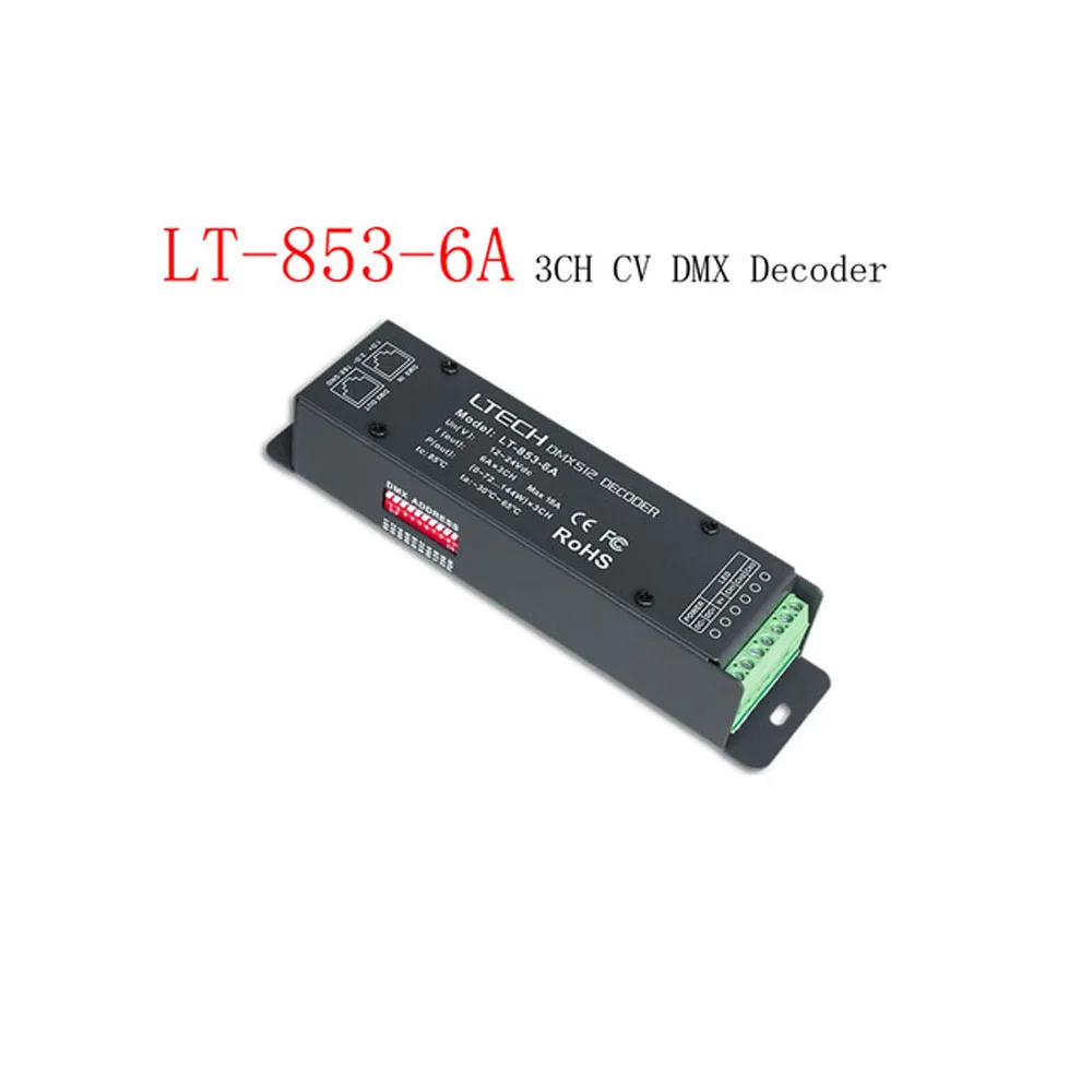 

LTECH LT-853-6A 3CH CV DMX Decoder Input Voltage 12-24Vdc