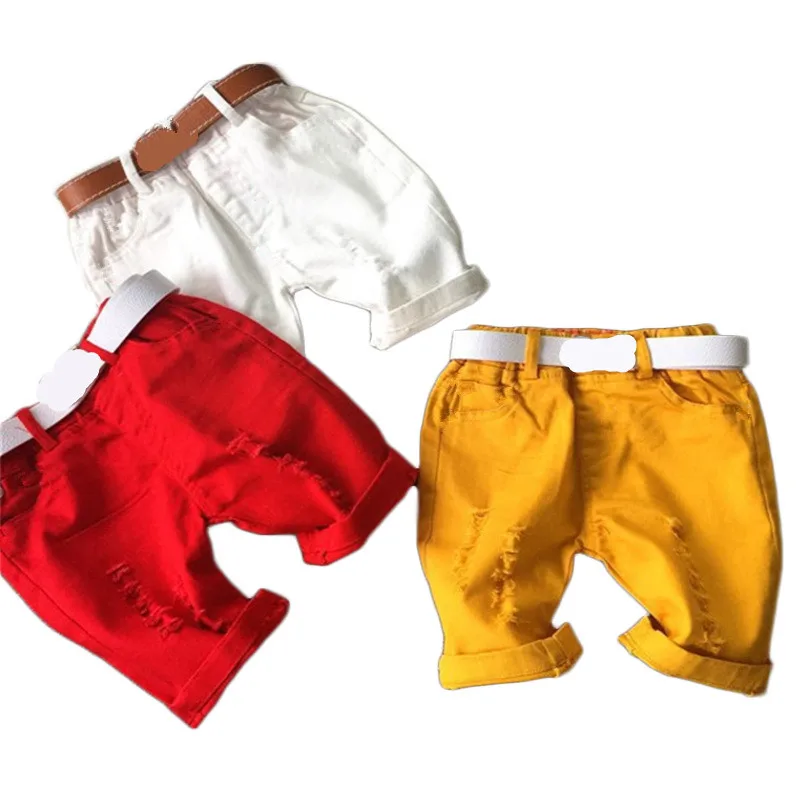 

Casual Boys Ripped Shorts for Summer Brand Children Cotton Pants New Toddler Solid Pants Kids Clothes Infant Shorts Boys Clothes