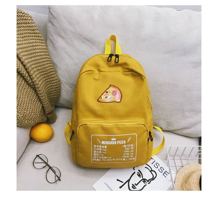 Pizza Embroidery Women Backpack for School Teenagers Girls Preppy Style School Bag Ladies Canvas Backpack Female Bookbag Mochila_34_19