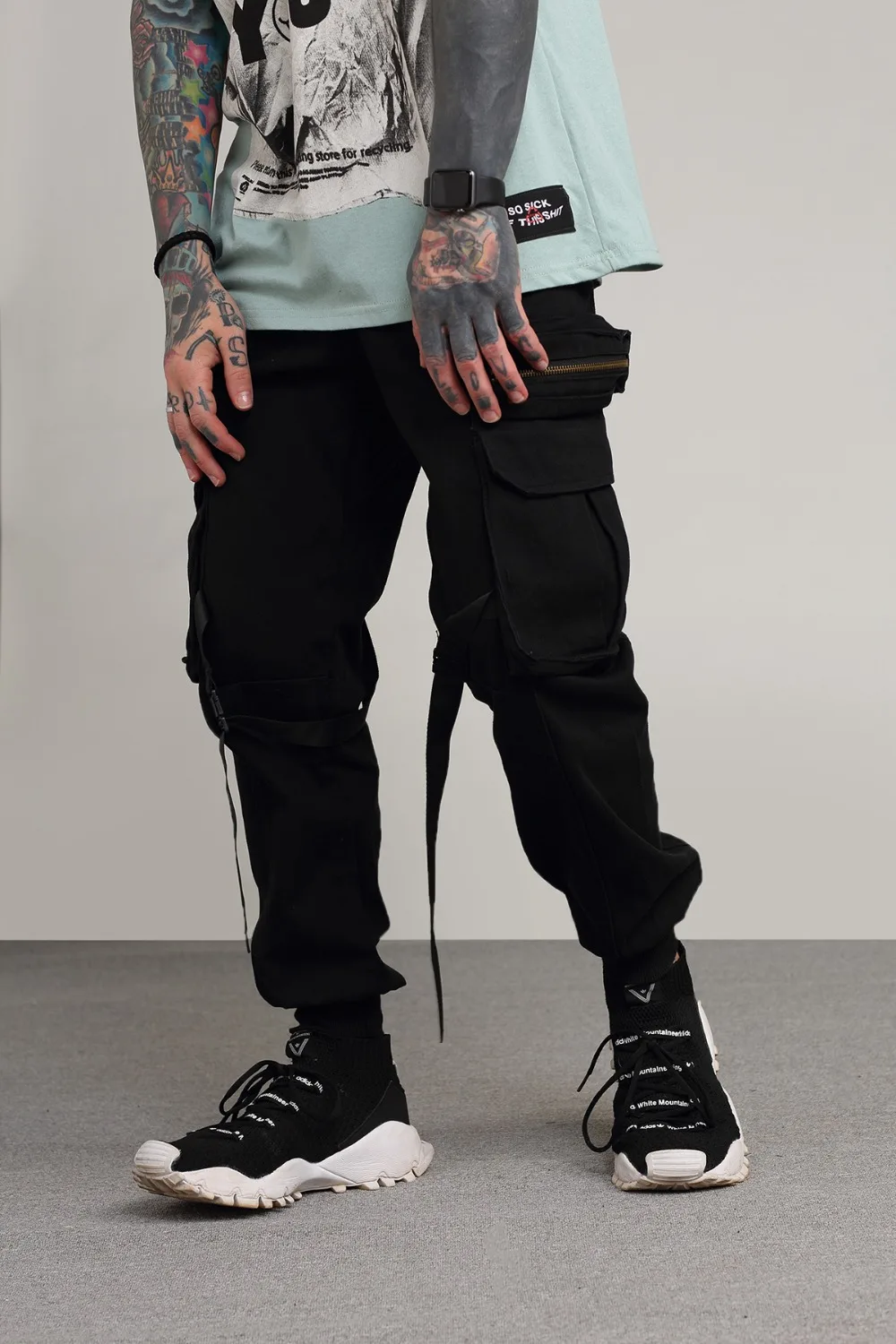Хип-хоп Мульти Карманы камуфляжные брюки тренировочные шаровары камуфляжные спортивные брюки с ремешками армейские военные сафари карго брюки мужские