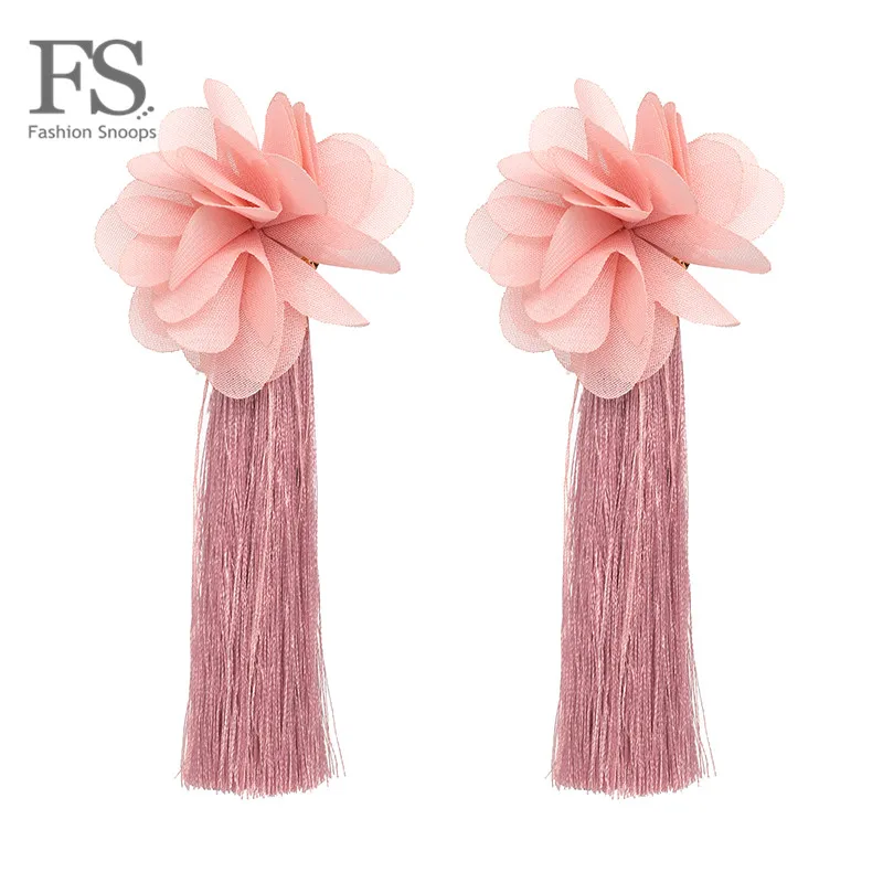 

FASHIONSNOOPS Ethnic Women Tassel Earrings 2018 Brincos Boho Statement Fringe Earings Handmade Dangle Wedding Earring Jewelry