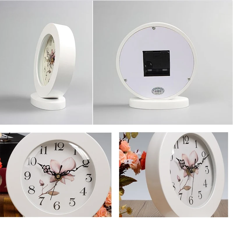 6 дюймов белые классические деревянные бесшумные настольные часы Ретро креативные художественные настольные часы домашний декор