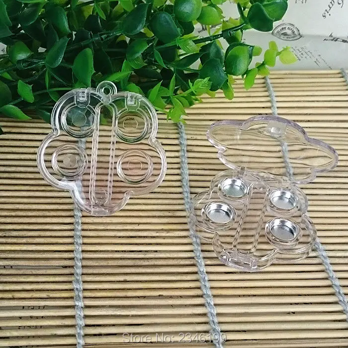 100pcs/lot Flower Shape Clear Cosmetic Powder Case, Empty