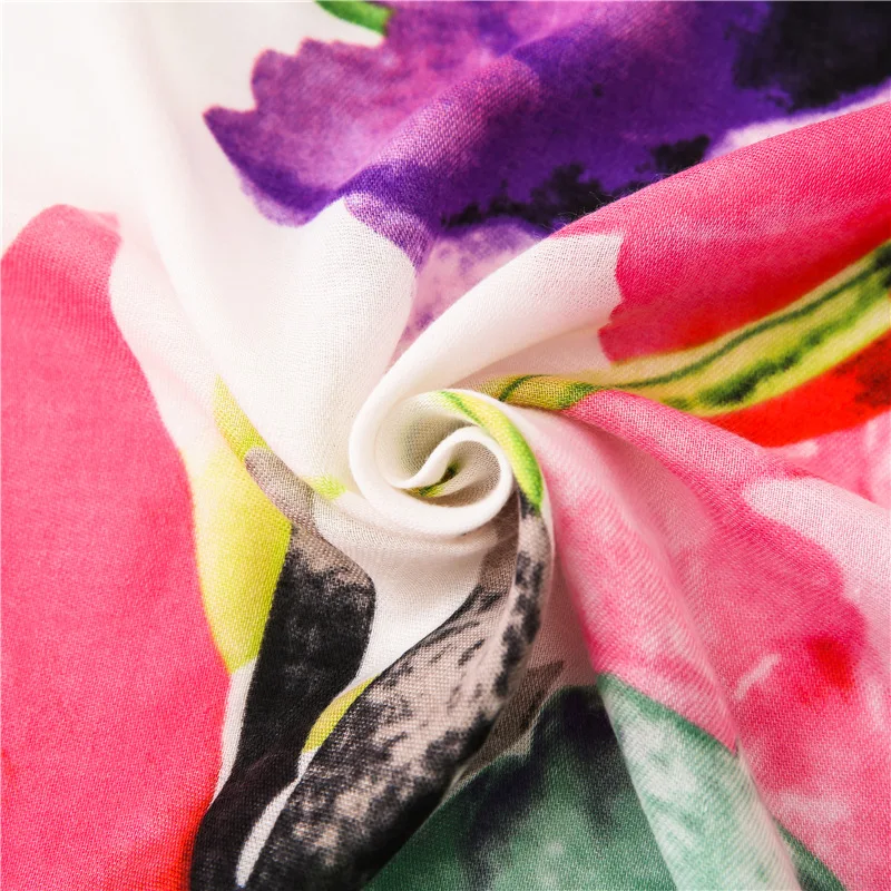 

KYQIAO women head scarf for ladies office work wear female autumn spring Spain style chic long floral scarf foulard femme