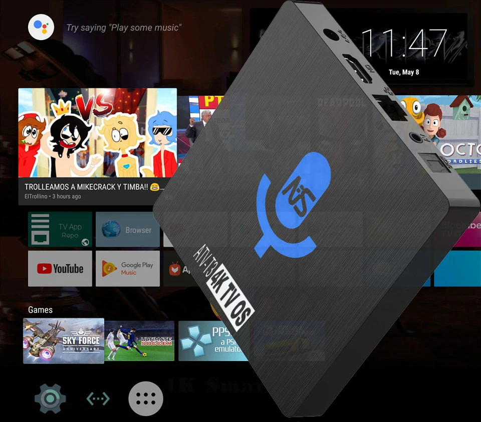 S912 Octa core 4K Voice Control Smart Android 7.1 TV Stream Box 3GB/32GB Thousands Daily Updated Movies & TV Shows 2GB/16GB