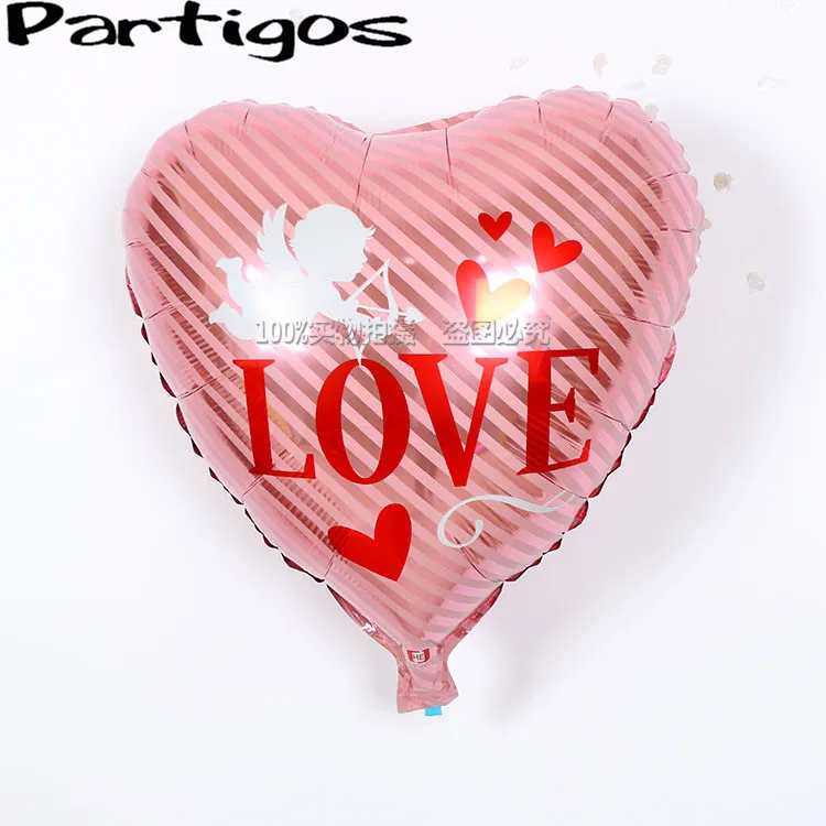 

50pcs/lot 18inch Cute Cupid Angel globos aluminium foil balloons wedding supplies decoration heart shape love Cupid balloons