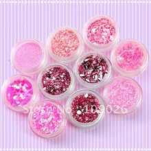 10 розовый цвет серии украшения блестки моды порошок устройство для очищения от пыли дизайн ногтей